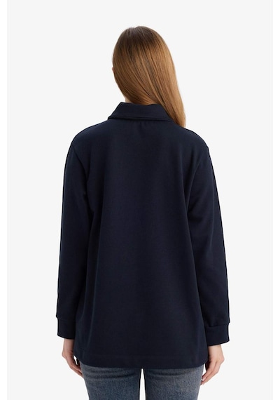 Defacto Regular Fit Polo Yaka Uzun Kollu Sweatshirt Tunik G6613ax25wnnv173 Lacivert-nv173