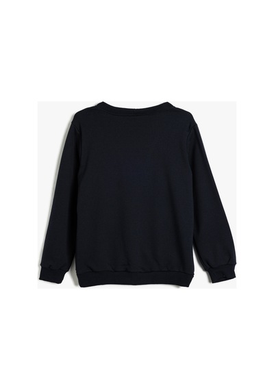Koton Kız Çocuk Okul Sweatshirt Uzun Kollu Fiyonk Detaylı Lacivert