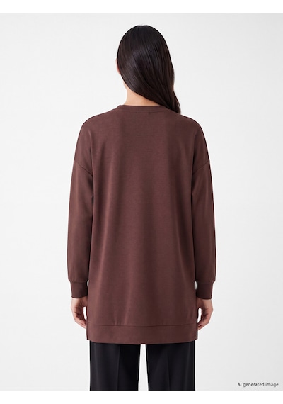 LC Waikiki Lc Waıkıkı Kahverengi Soft Touch Kadın Sweatshirt Tunik
