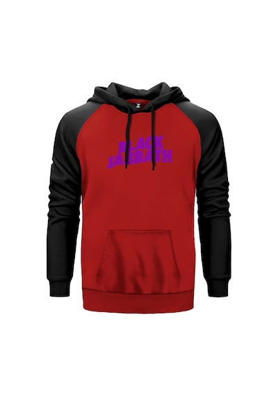 Black Sabbath Purple Yazı Kırmızı Renk Reglan Kol Sweatshirt Kırmızı