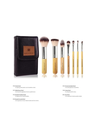 I Love Bamboo - 7 Parça Petite Pro Bambu Fırça Seti, Taşıma Çantalı