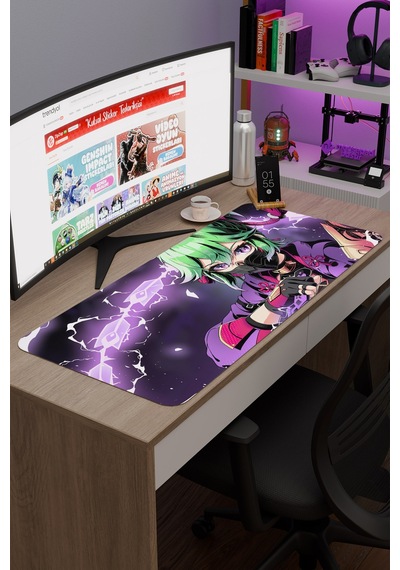 Kuki Shinobu Genshin Impact Anime Oyuncu V3 - 90x40 Xxl Gaming Mouse Pad Fare Altlığı