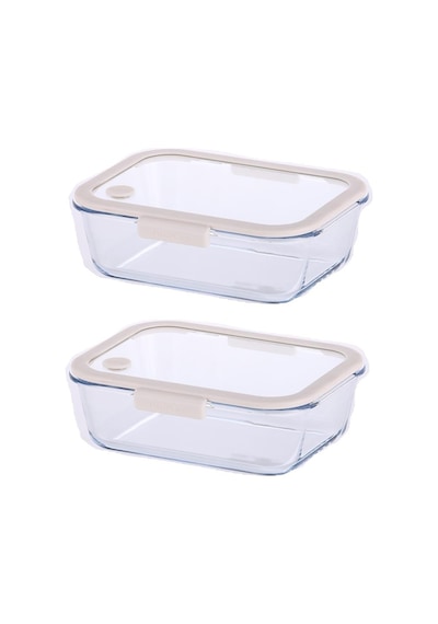 Neoflam Fika Glace Bej Vakumlu 2 Parça Saklama Kabı 1900 Ml
