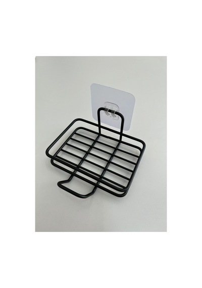 Buççin Online Mağaza Yapışkanlı Sabunluk Banyo Mutfak Lavabo Metal Katı Sabunluk Siyah Metal Siyah Çok Renkli