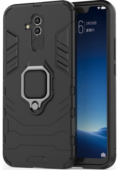 Huawei Mate 20 Lite İçin Parmak Halkalı Kickstand'lı Tpu + Pc Hibrit Kılıf