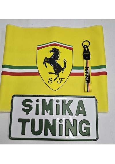 Ferrari Dekor Otomobil Torpido Havlusu Göğüs Halısı