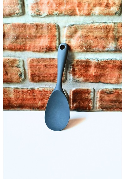 Silikon Sert Pilav Kaşığı -servis Kaşığı- Gri Renk - 1 Adet- 21 Cm