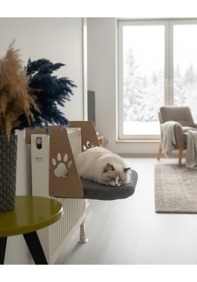 Reyo Pet Kalorifer Petek Radyatöre Asılabilen Kedi Köpek Yatağı Peluş Antrasit