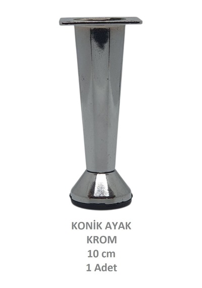 Adilon Konik Ayak, Zamak, Krom, 10 cm, Dolap, Mobilya, Puf Ayağı