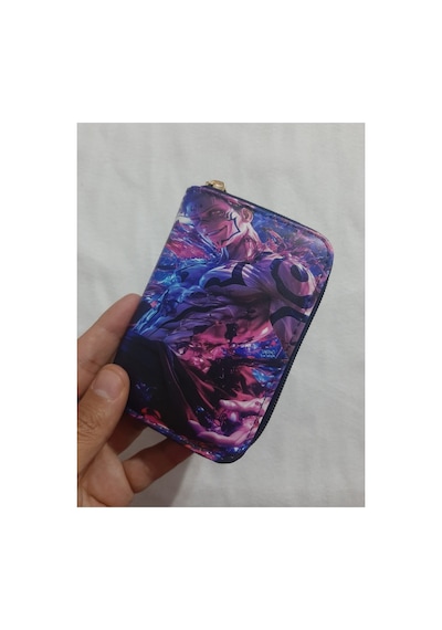 Owlbag Company Owl Bag Jujutsu Kaisen Ryomen Sukuna Desenli Tasarım Suni Deri Cüzdan Çok Renkli