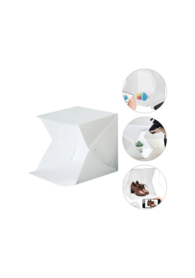 Katlanabilir Mini Fotoğraf Kutusu Işıklı Ürün Çekim Çadırı 40x40x40