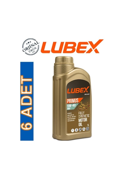 Lubex Primus Mv 5W-40 Tam Sentetik Motor Yağı 6 x 1 L