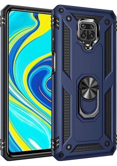 Teleplus Xiaomi Redmi Note 9s Kılıf Tank Koruma Vega Standlı Yüzüklü Mıknatıslı