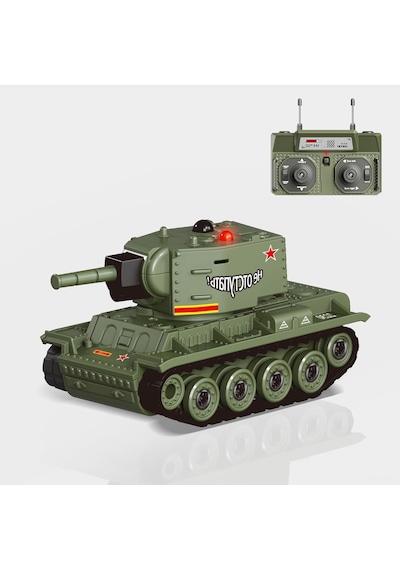 Toysturka Şarjlı Uzaktan Kumandalı Mini Tank 2.4 Ghz - Kızılötesi Savaş Modu & Sesli Type-c Şarjlı 7 Cm Oyuncak Tank Çok Renkli
