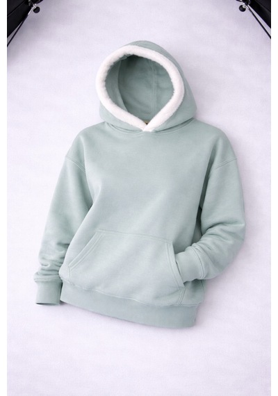 Oysho Kumaş 2 İplik Sardonlu Sweatshirt Yeşil