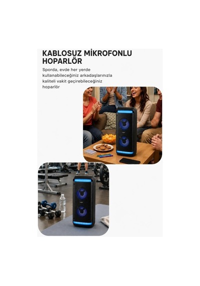 Bluetooth Hoparlör Rgb Işıklı Kablosuz Speaker Gts-2088 Siyah Seyyar Ofis Mini Boyut