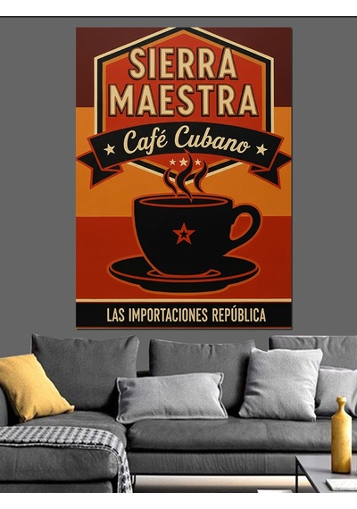 Ahşap Tablo Sierra Maestra Kahve Reklamı