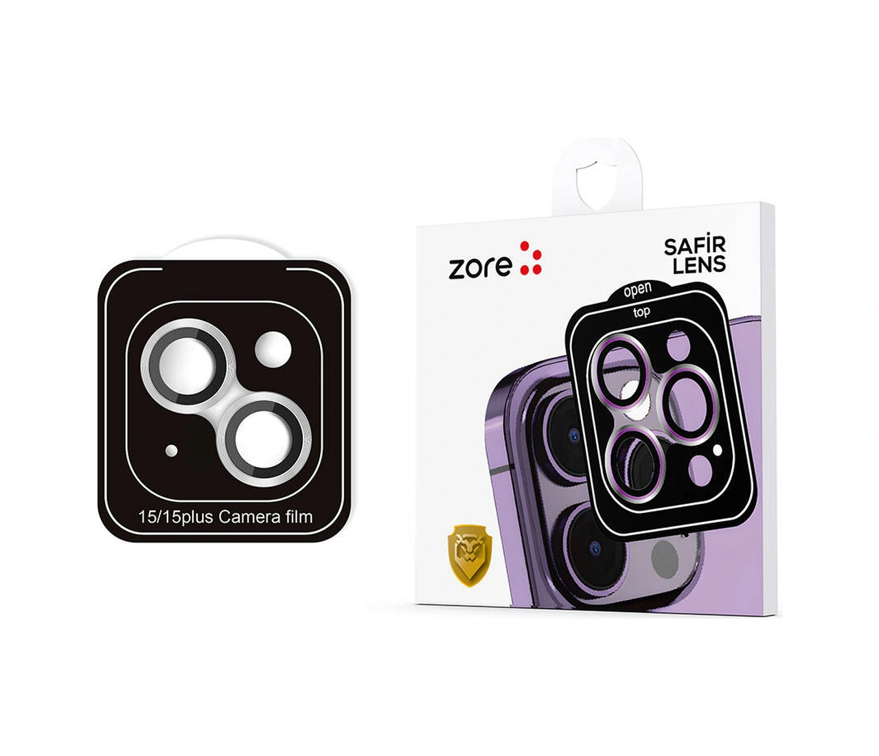 Apple Uyumlu iPhone 15 Plus Zore Cl-11 Safir Kamera Lens Koruyucu Gümüş