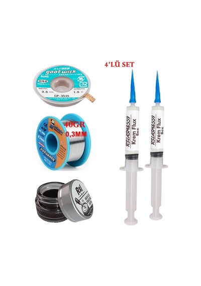 Mechanic Lehim Teli 0,3mm 40gr Havya Uc Temizleyici Flux Lehim Toplama Cp-3515 Lehim Emme Teli Seti03