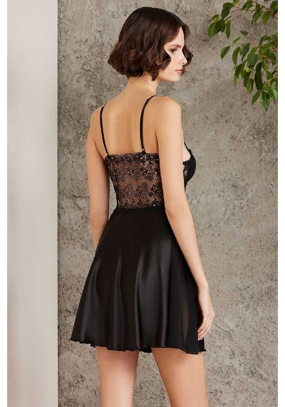 Pierre Cardin 6005 Kadın Saten Dantelli 6'lı Set-siyah Siyah