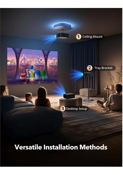 TaoTronics TT-SP011 LED Projeksiyon 1080P Ev Sinema, WiFi, Bluetooth  Lisanslı Google TV