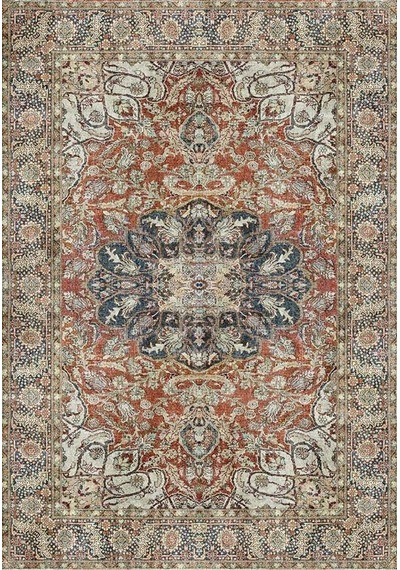 Çam Halı Anatolia 32-074 Etnik Eskitme Desenli Dokuma Tabanlı Yıkanabilir Şönil Salon Ve Oda Halısı Multi 3