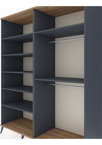Kronos Gardrop 7 Raflı 2 Askılı 176x59x221 Antrasit-çam/antrasit Beyaz Kronos Gardrop 7 Raflı 2 Askılı 176x59x221 Antrasit-çam/antrasit Beyaz