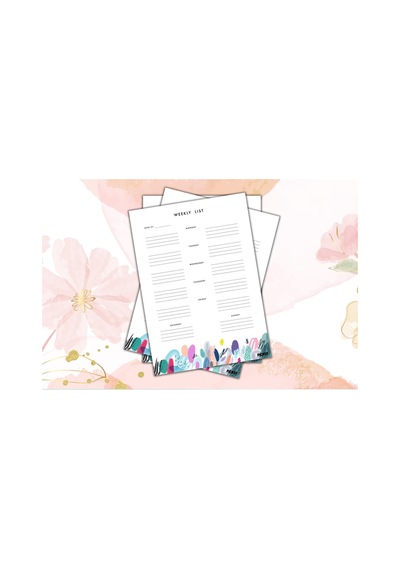 Haftalık Planlayıcı - A4 Ebat Yapılacaklar - 30 Yaprak - Weekly Planner - 0485 Çok Renkli