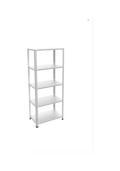 5 Katlı Galvaniz Çelik Raf - Depo, Arşiv, Kiler, Dosya, Market Rafı 31x75x150 Cm Çok Amaçlı Çelik Raf Gri