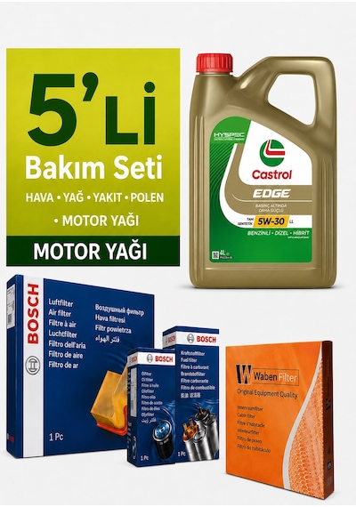 Bosch Audi A4 2.0 Dizel Filtre Bakım Seti-castrol Edge 5w30 4lt 2008-2015 5 Li