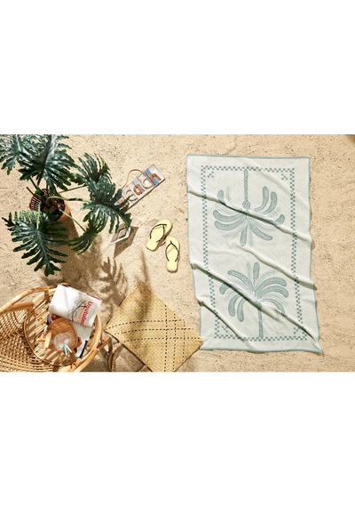 Özdilek Palmera Plaj Havlusu 90x150 -yeşil