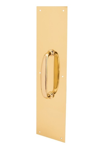 Prime Line Ürünler J 4578 Kapı Pull Tabak, 4-inç X 40,6 Cm, Oval Sap, Pirinç Cilalı