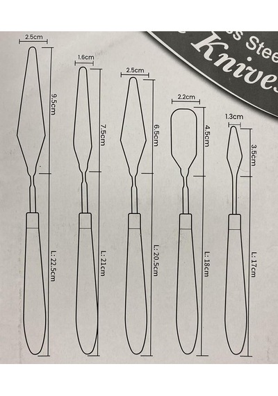 Resim Spatula Seti Boya Palet Bıçağı 5 Parça
