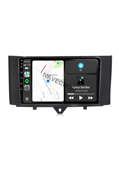Smart Fortwo 2011-15 9" Uyumlu Androıd Multimedya Gerçek 2/32 Kablosuz Carplay Geri Görüş Kameralı 9"
