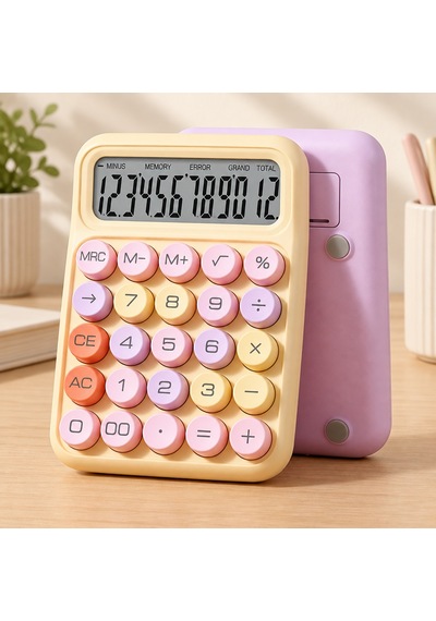 Renkli Hesap Makinesi Açık Pembe