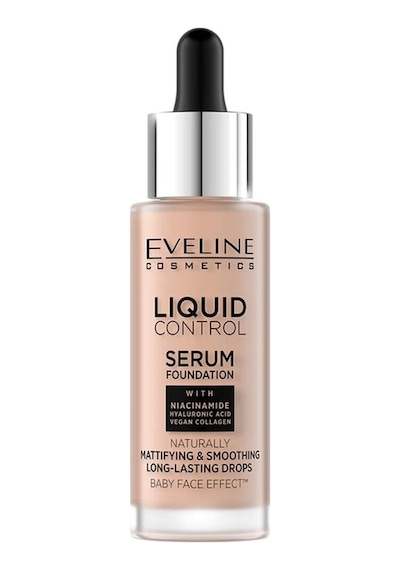 Liquid Control Damlalıklı Niasinamid, Vegan Kolajen İçeren Fondöten Ivory Beıge