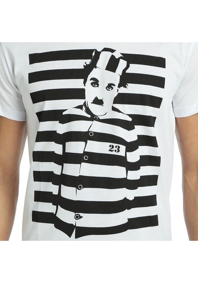 Bant Giyim - Charlie Chaplin Beyaz Erkek T-Shirt Tişört