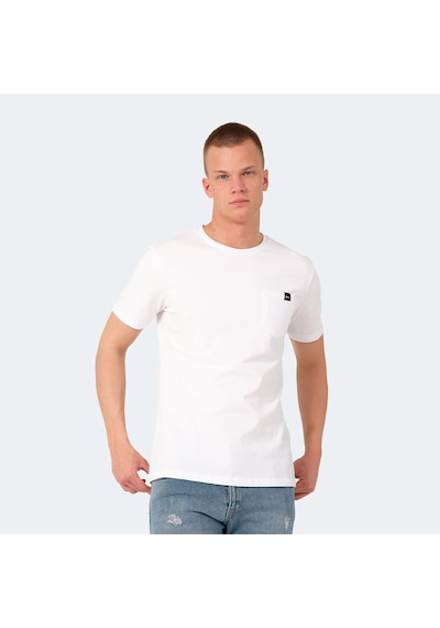 Slazenger VESELA Erkek Cepli Beyaz Tişört
