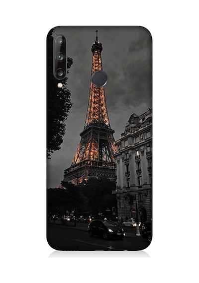 Huawei P40 Lite E Uyumlu Eyfel Kulesi Gün Batımı Desenli Silikon Kılıf