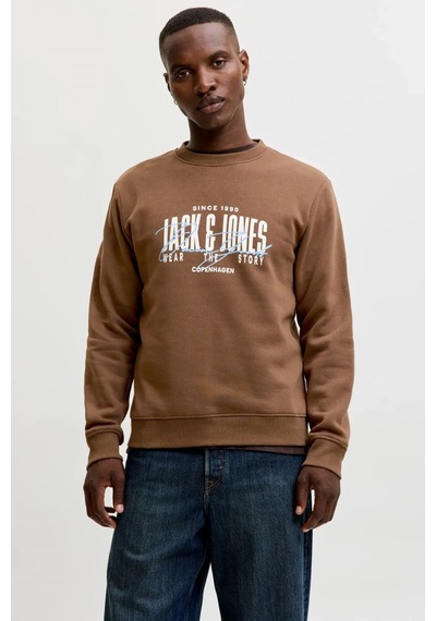 Jack & Jones Jjaero Erkek Sweatshirt Kahverengi