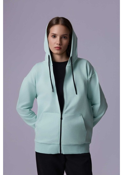 Defys Defy S Kadın Oversize Kapüşonlu Fermuarlı Cepli Sweatshirt Su Yeşili - 527346818 Su Yeşili Defys Defy S Kadın Oversize Kapüşonlu Fermuarlı Cepli Sweatshirt Su Yeşili - 527346818 Su Yeşili