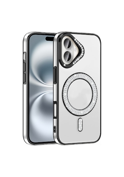 Nihcase Apple Uyumlu iPhone 16 Plus Kılıf Karetta Diamod Taş Desenli Magsafeli Kapak