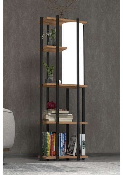 Retohome 5 Raflı Lambaderli Kitap Rafı.,kitaplıklı Lambader Atlan Beyaz