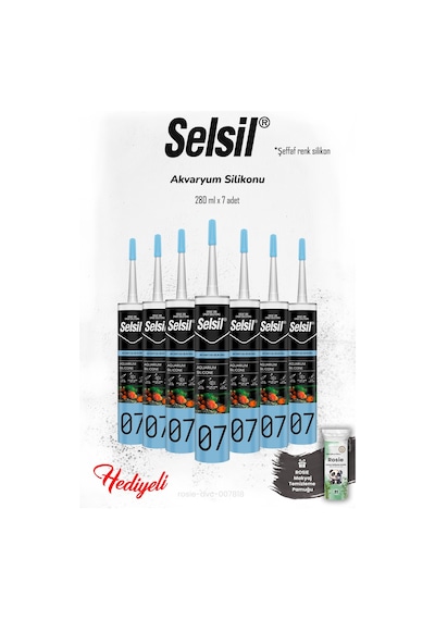 Selsil 7'li Şeffaf Akvaryum Silikon Ve Rosıe