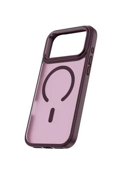 Apple iPhone Uyumlu 18 Pro Max Kılıf Wiwu Fgg-012 Armorpro Serisi M-safe Özellikli Parmak İzi Önleyici Bordo