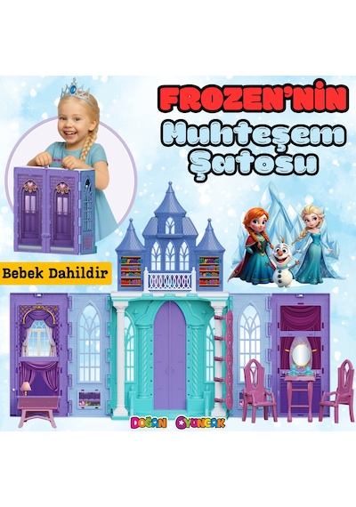Frozen'nin Muhteşem Şatosu - Ev Oyuncak - Frozen Tatil Ev Seti - Frozen Ev Seti - Karlar Ülkesi Şato 1 Adet