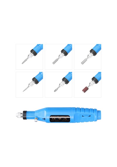 Springsun Usb Şarjlı Mini Elektrikli Tırnak Freze Makinesi - 6 Başlıklı, Hız Ayarlı Manikür Aleti