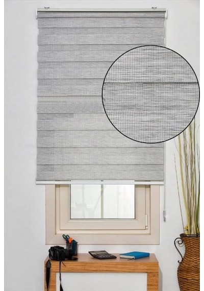 Zebra Stor Perde Bambu Gri 200X200 Cm