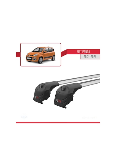 Fiat Panda 319 2012 Ve Sonrası İle Uyumlu Ace-2 Ara Atkı Tavan Barı Gri