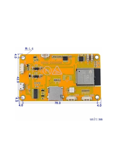 Esp32-2432s028r 2.8 İnch Rezistif Dokunmatik Tft Lcd Modül 240x320 Pixel Rgb Led Ldr Usb Uart Io Se
